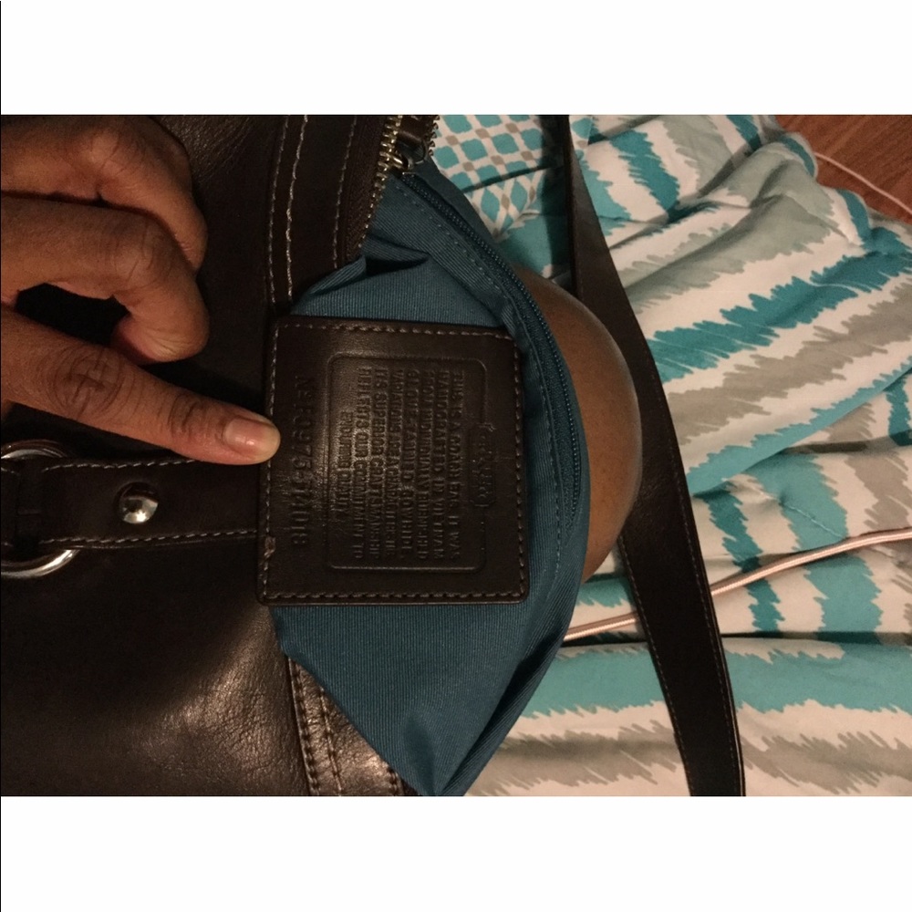 Black leather Coach purse